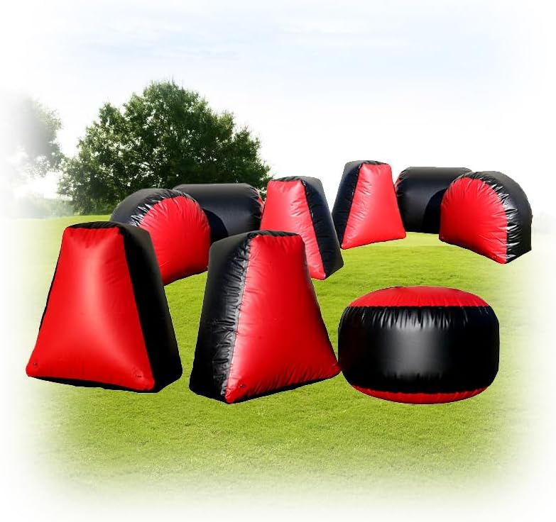 Outdoor Adventure Course - Outdoor-avontuuruitrusting: 9-delige opblaasbare Paintball-hindernisbaan voor boogschiettag