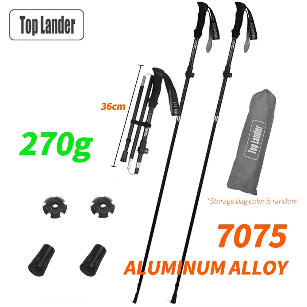 Trekking Pole Carbon - Opvouwbare trekkingstok 7075 aluminium ultralicht verstelbaar