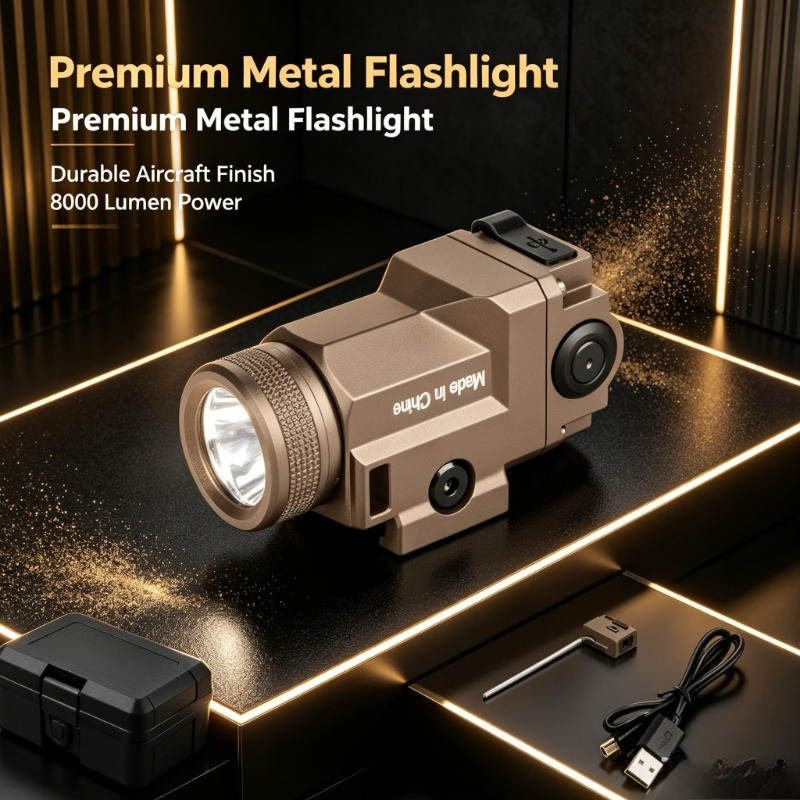 Outdoor Adventure Hobbies - 20mm railgemonteerde metalen LED-zaklamp 800LM stroboscoop