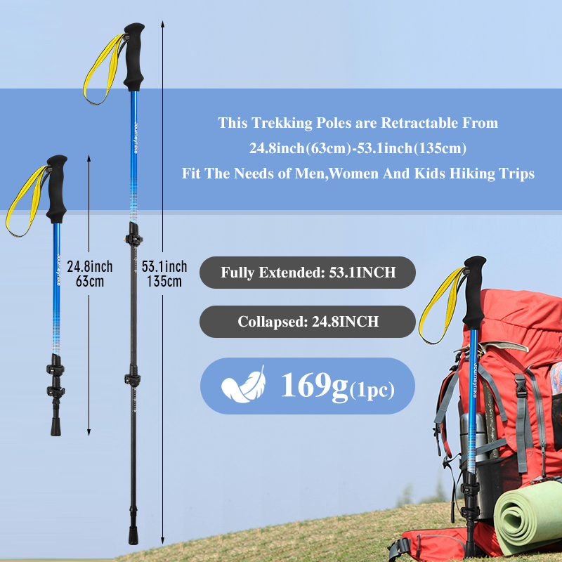 Gele 3K carbon fiber trekkings - Trekking Pole Carbon recensie en prijs