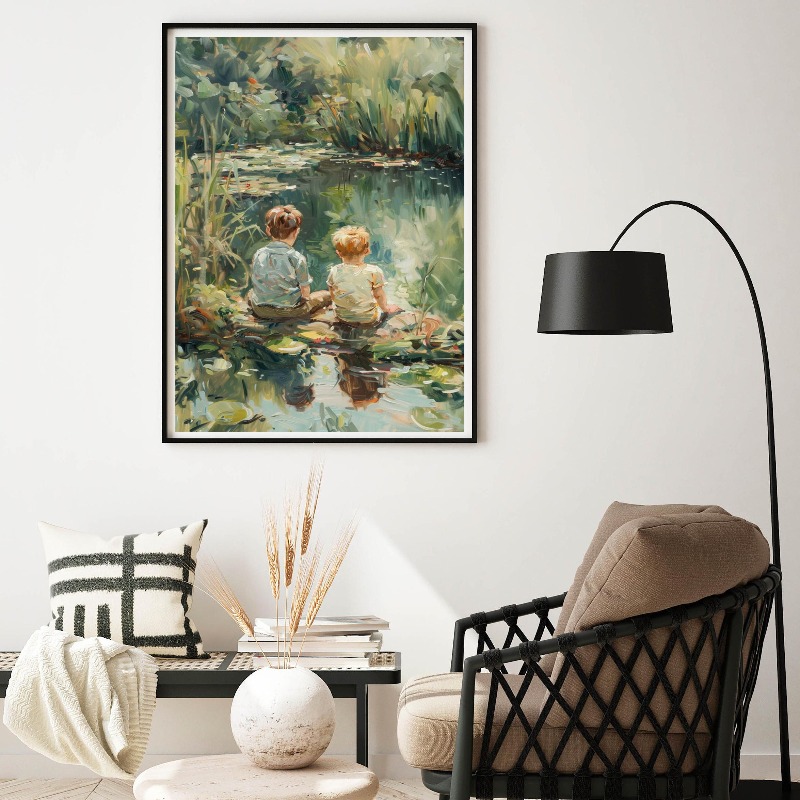 Vintage jongenskamer kunst pos - Outdoor Adventure With Kids recensie en prijs
