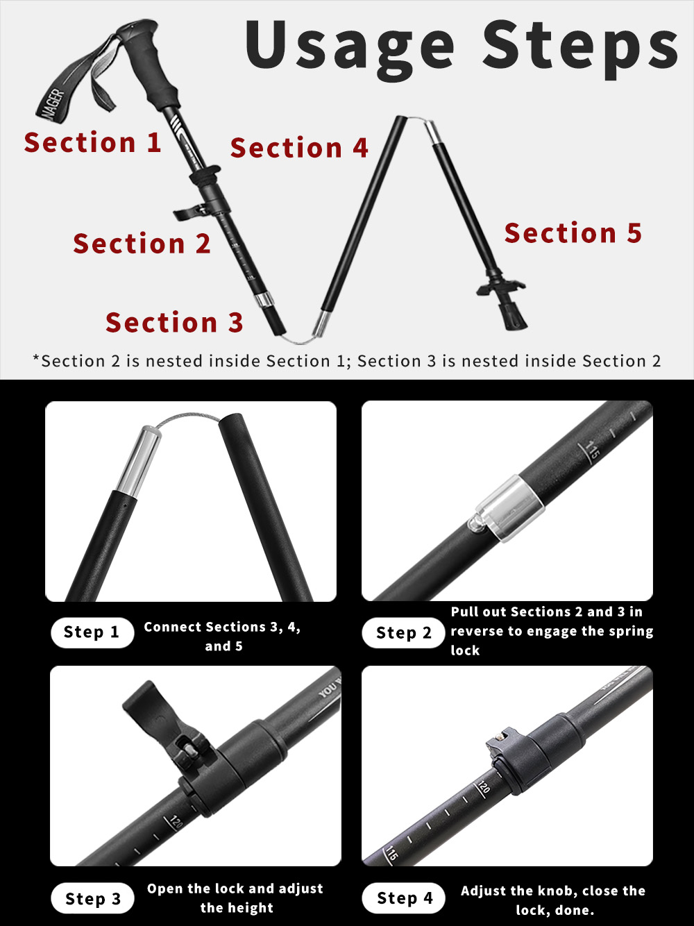 Opvouwbare trekkingstok 7075 a - Trekking Pole Carbon recensie en prijs