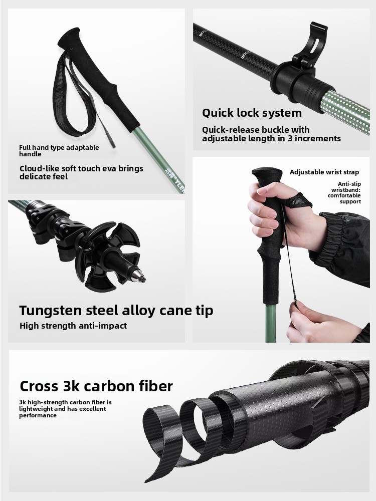 Professionele 3K Carbon Fiber  - Trekking Pole Carbon recensie en prijs