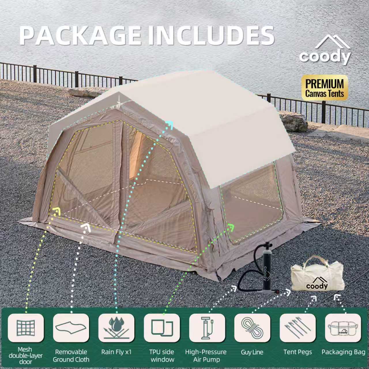 10.0 Pro Air Tent-Beige Duurza - Outdoor Adventure U Of U recensie en prijs